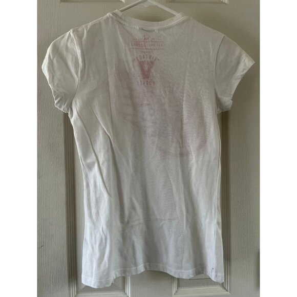 Vtg Women's Detroit Red Wings Hockey White Red T-Shirt 1931 National Anthem Pres - Picture 2 of 9